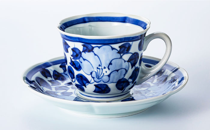 【波佐見焼】古伊万里青磁絵珈琲三ツ組珈琲碗皿揃 食器 カップ 【不二商店】 [UC07]