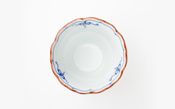 【波佐見焼】渕瓔珞（青） 桔梗渕杵型小吸物 2点セット【FOURGRACE】 [UG01]