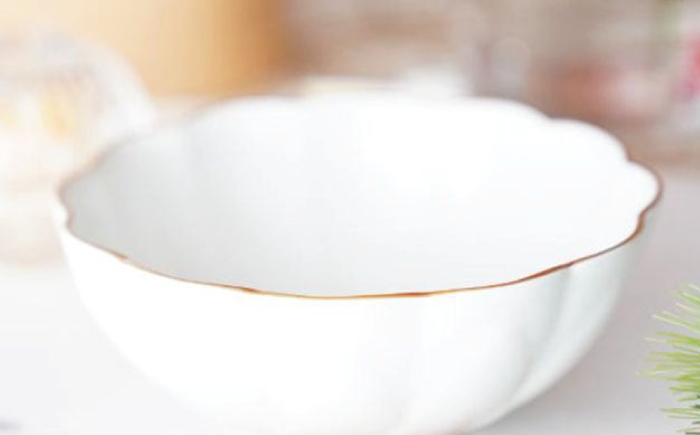 【波佐見焼】紅白お祝い小鉢 渕金蓮型小鉢 レッド/ホワイト 4点セット【FOURGRACE】 [UG05]