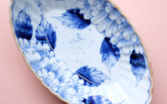 【波佐見焼】吹墨牡丹絵 菊割小鉢 2枚セット【FOURGRACE】 [UG11]