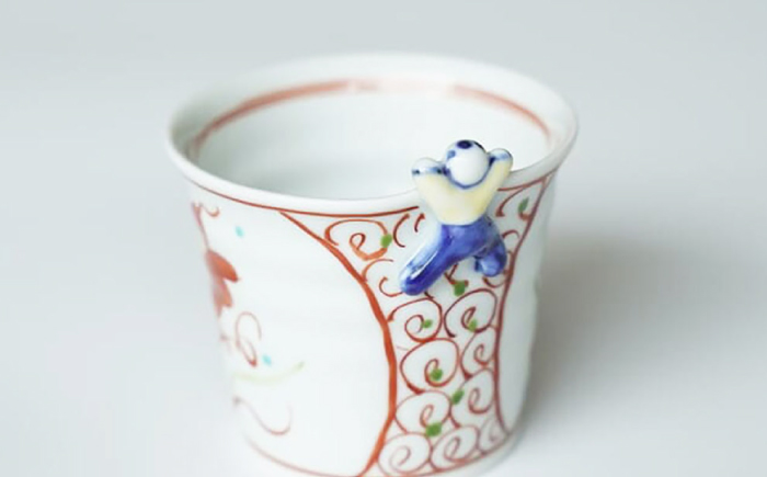 【波佐見焼】一閑人煎茶・そば猪口 万歴渦・面取花唐草 ペアセット【FOURGRACE】 [UG14]