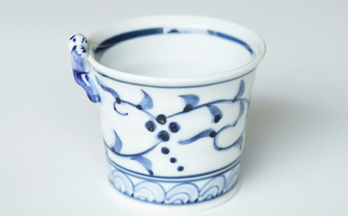 【波佐見焼】一閑人煎茶・そば猪口 藍唐草・木の実唐草 ペアセット【FOURGRACE】 [UG15]