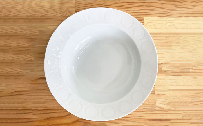 【波佐見焼】サークルリング ボウル 大・中 ホワイト 4点セット【陶芸ゆたか】 [VA108]