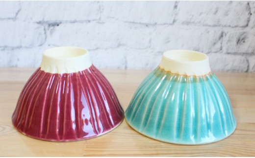 【波佐見焼】「Book'in Box」 粉引しのぎ茶碗ペアセット 食器 皿 【陶芸ゆたか】 [VA19]