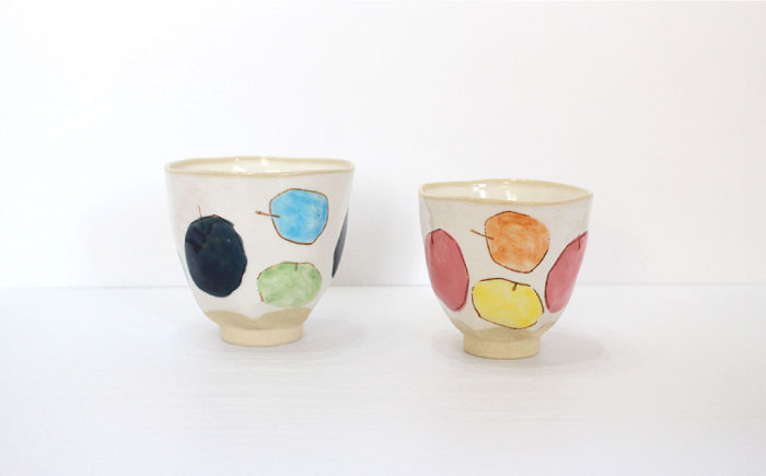 【波佐見焼】りんご（ 茶碗 ・ 湯呑 ）4点セット【陶芸ゆたか】 [VA91]