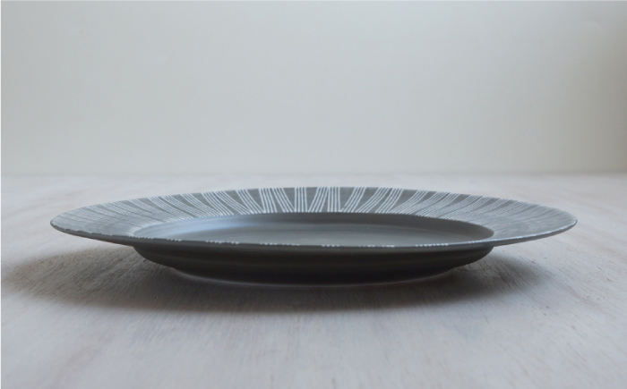 【波佐見焼】Shabby chic style 25cm プレート 2枚セット（ダークグレー） 食器 皿 【和山】 [WB101]