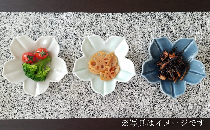 【波佐見焼】桔梗 小皿 2色4枚セット（瑠璃×古釉） 食器 【和山】 [WB108]