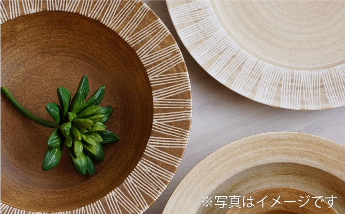 【波佐見焼】Shabby chic style ボウル 大2個セット senナチュラル パスタ皿 【和山】 [WB115]