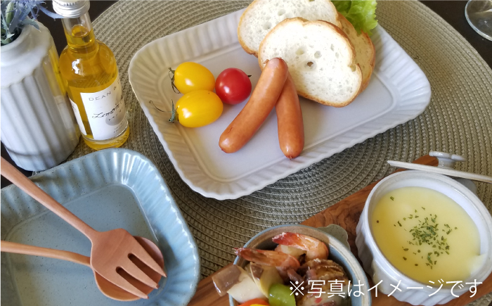 【波佐見焼】プリーツ テーブルセット 小皿 長皿 大皿 マグカップ 花瓶 【和山】 [WB117]