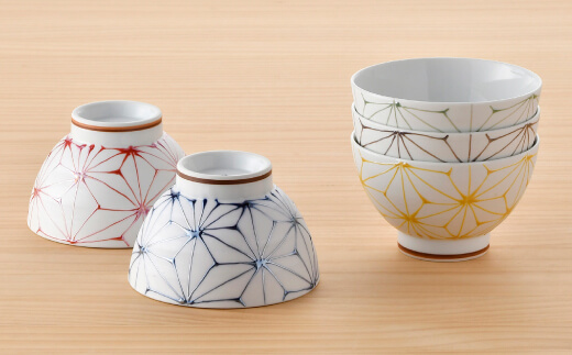 【波佐見焼】Sweet 麻シリーズ おもてなし 茶碗 5色セット 丼 どんぶり 食器 【まるしん】 [WD29]