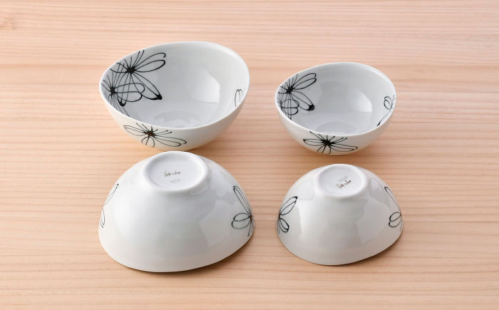 【波佐見焼】パキラ ボウル 大小4点セット【まるしん】 [WD47]