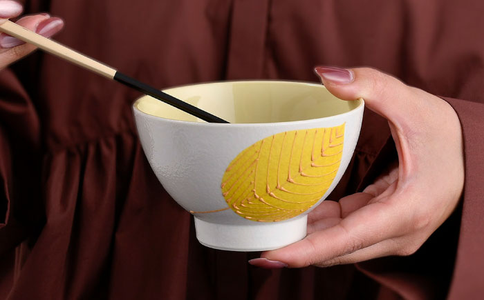 【波佐見焼】いろ葉 茶碗 ペアセット 黄・緑【まるしん】 [WD50]