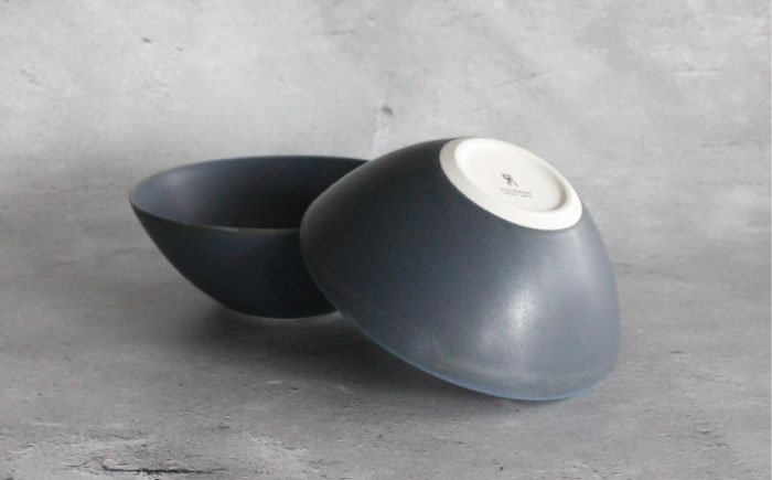 【波佐見焼】Naturalシリーズ ボウル 2個セット （ネイビー） 皿 マット【光春窯】 [XD100]