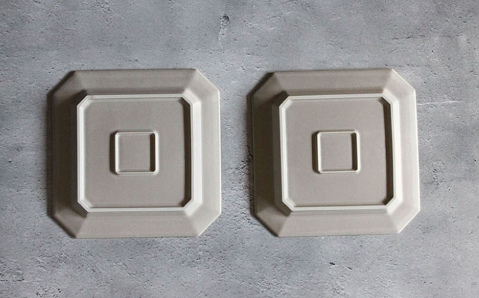 【波佐見焼】Natural正角プレート 2枚セット（グレー）食器 皿【光春窯】 [XD105]