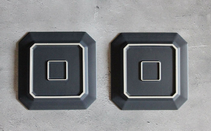 【波佐見焼】Natural正角プレート 2枚セット（ネイビー）食器 皿【光春窯】 [XD108]