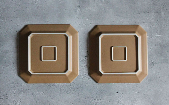 【波佐見焼】Natural正角プレート 2枚セット（キャメル）食器 皿【光春窯】 [XD109]