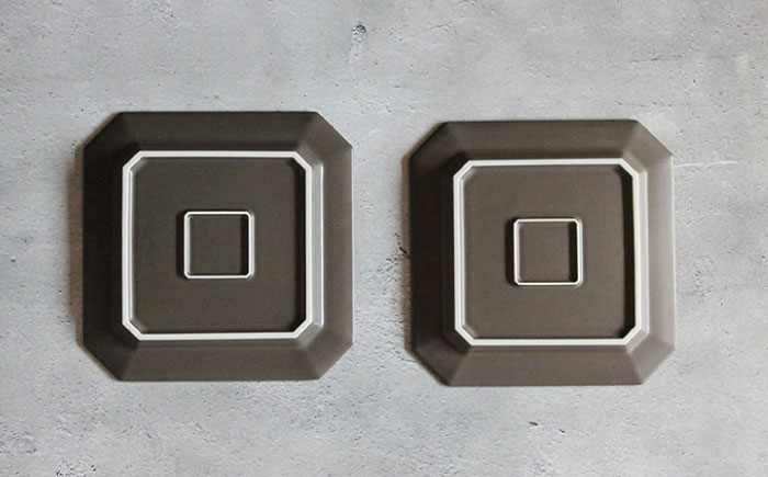 【波佐見焼】Natural正角プレート 2枚セット（ブラック）食器 皿【光春窯】 [XD110]