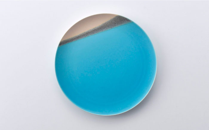 【波佐見焼】Scenery（シーナリー）トルコブルー プレート L（26cm） 1点　【光春窯】 [XD115]