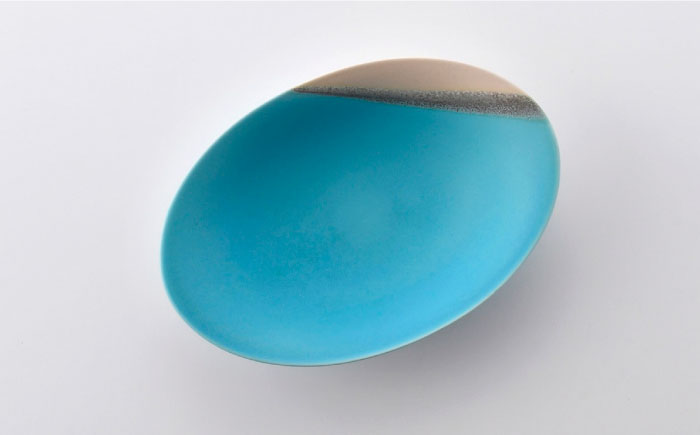 【波佐見焼】Scenery（シーナリー）トルコブルー オーバルカレー皿 1点　【光春窯】 [XD116]