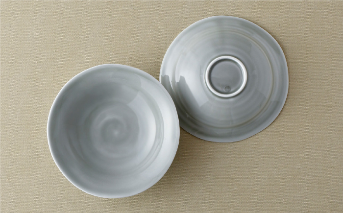 【波佐見焼】多用鉢 2枚セット （グレー） カレー皿 パスタ皿 食器 【光春窯】 [XD13]