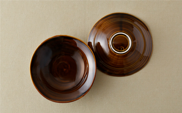 【波佐見焼】多用鉢 2枚セット （ブラウン） カレー皿 パスタ皿 食器【光春窯】 [XD15]