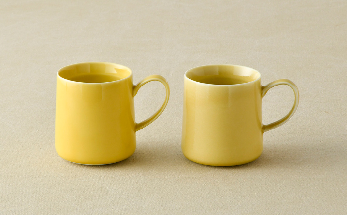 【波佐見焼】マグカップ 2個セット （イエロー）コーヒーカップ スープマグ スープカップ 【光春窯】 [XD17]