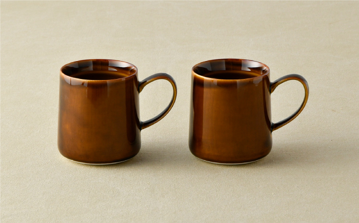 【波佐見焼】マグカップ 2個セット （ブラウン） スープカップ スープマグ 【光春窯】 [XD20]