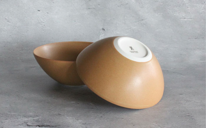 【波佐見焼】Naturalシリーズ ボウル 2個セット （キャメル） 皿 マット【光春窯】 [XD92]