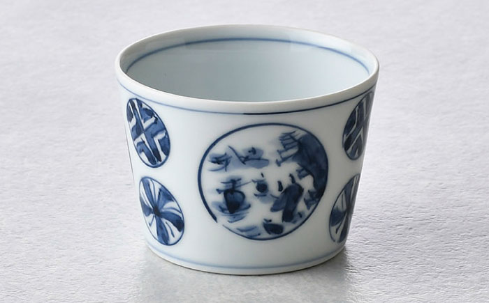 【波佐見焼】和柄 そばちょこ 5点セット 丸紋・地紋山水・錦万歴・タコ唐草・赤丸福文【一夢窯】 [XE12]