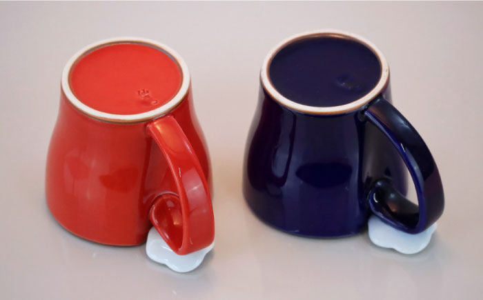 【波佐見焼】花絵蒔（はなえまき）ペア マグカップ スープマグ スープカップ 陶器【仙右エ門陶房】 [ZD17]