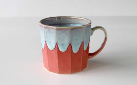 【波佐見焼】ドレイン ペア マグカップ (黒・ピンク)【石丸陶芸】 [LB50]