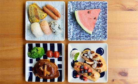 【波佐見焼】natural69 swatch 正角皿 5枚セット パレット／ポロック／ステッチ／タイル／ジップ [QA15]