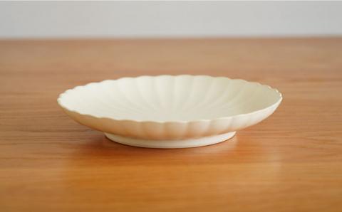 【波佐見焼】花しのぎ ペア 大皿 プレート (白鼠・薄赤)【団陶器】 [PB79]