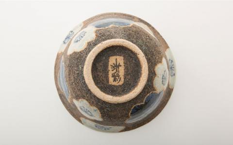 【波佐見焼】梅散らし どんぶり（青）【洸彩窯】 [EE26]