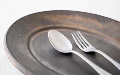 【波佐見焼】UTAGE オーバル プレート L ブラック ペアセット(2点)【藍染窯】 [JC54]