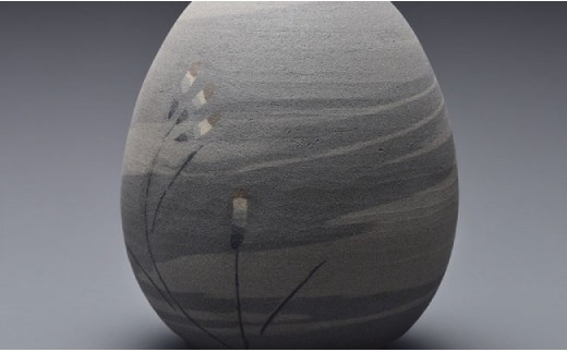 【波佐見焼】作：立井清人 練象嵌細首花瓶 花瓶 木箱入り【治甫窯】【くらわんか】 [AA24]