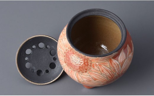 【波佐見焼】作：馬場正人 ひまわり香炉 木箱入り 香炉 香立て【正人窯】【くらわんか】 [AA41]