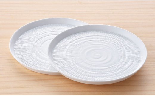 【波佐見焼】白磁手彫 スープカップ プレート ペアセット【一真窯】 [BB01]