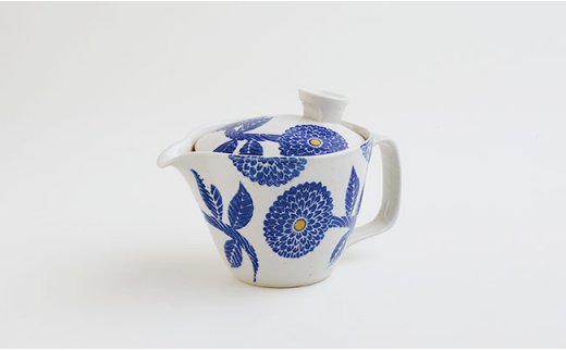 【波佐見焼】【かるがる♪】ダリア柄 ティーポット 小皿 カップ アフタヌーンティーセット【勲山製陶】 [CD09]