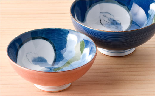 【波佐見焼】かぶ 夫婦 茶碗 縁起のいい柄シリーズ【大新窯】 [DC26]