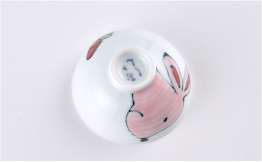 【波佐見焼】NEW 子ども 茶碗 3点セット「うさぎ」【大新窯】 [DC30]