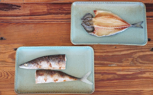 【波佐見焼】ブロンズ 長角皿 プレート 2枚セット ブルー【藍染窯】 [JC14]