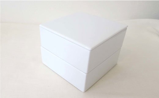 【波佐見焼】白磁二段重（中）【堀江陶器】 [JD16]