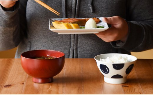 【波佐見焼】natural69 swatch 茶わん5個セット パレット／ポロック／ステッチ／タイル／ジップ [QA14]