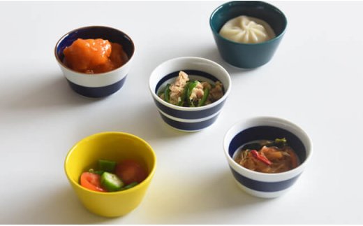 【波佐見焼】ボーダーボーダー ボウル S 5柄セット【natural69】 [QA48]