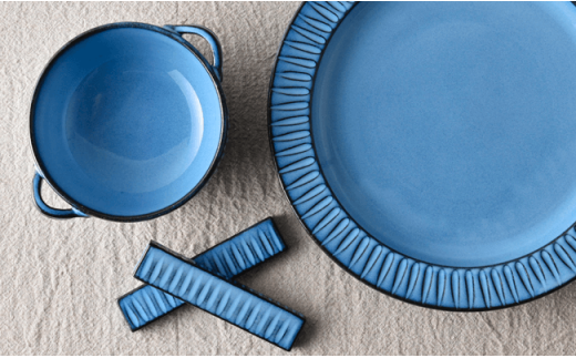 【波佐見焼】蒼鎬（あおしのぎ）ワン プレート セット４人用 スープカップ 食器 皿【利左エ門窯】 [QB04]