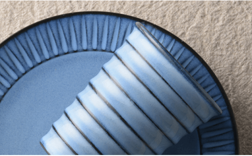 【波佐見焼】蒼鎬（あおしのぎ）くつろぎペアセット カップ プレート 食器 【利左エ門窯】 [QB18]