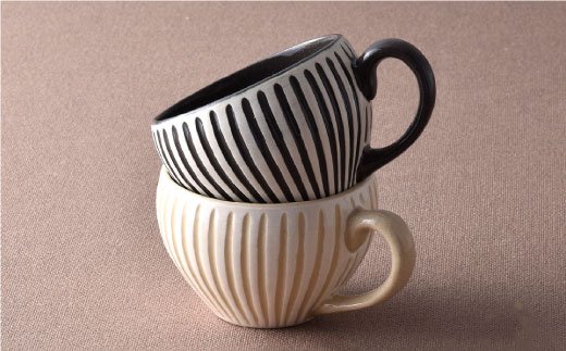 【波佐見焼】「SHINOGI」鎬 スープマグ ペア マグカップ カップ スープカップ 【利左エ門窯】 [QB26]