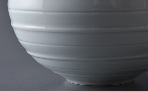 【波佐見焼】作：朝長仁 青白磁輪線文花瓶 花瓶 食器 皿 【くらわんか】 [AA26]