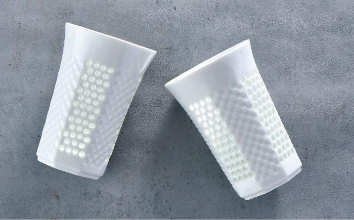 【波佐見焼】水晶プレミアム レリーフ タンブラー 2個セット【丹心窯】 [AB39]